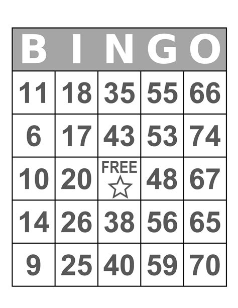 Bingo Caller Card Template Mainalfa
