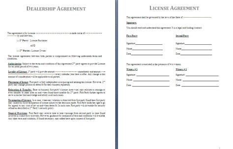 Dealership Agreement Template Free Agreement Templates