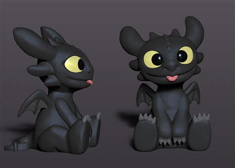 Baby Toothless 3d Print Little Dragon