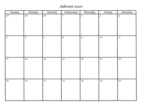 5x7 Calendar Template Free Printable Blank Calendar Template