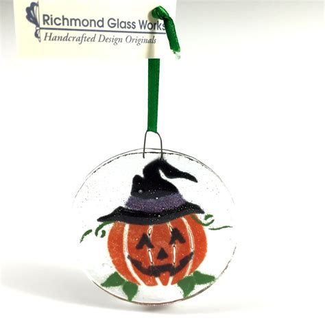 Halloween Pumpkin Fused Glass Ornament By Richmondglassworks