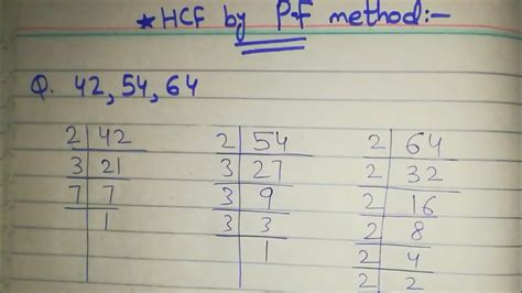 Hcf Of 425464 By Prime Factorization Method Hcf By Prime