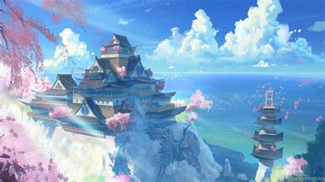 Japan Temple Scenery Anime Manga Wallpapers Desktop Background