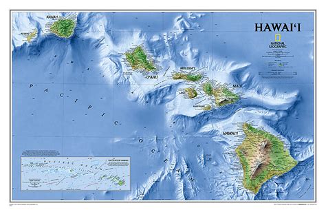 Map Of Hawaii National Geographic Classic Edition 20x31 Wall Map Poster