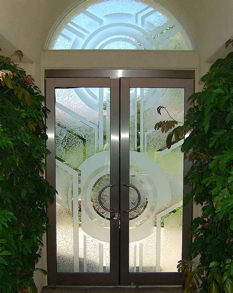 Contemporary Frosted Glass Doors Create Obscurity Thru Art Sans