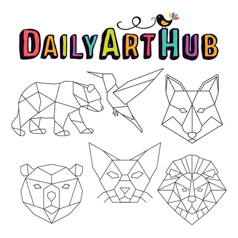 Geometric Animals Clip Art Set Daily Art Hub Free Clip Art Everyday