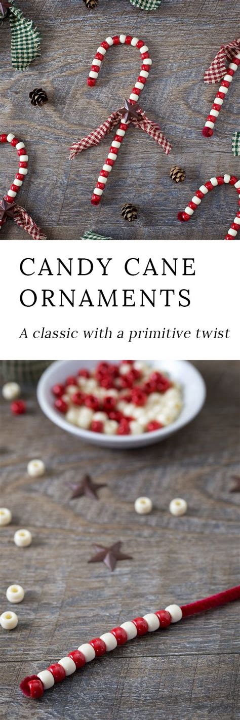 Then you take a thinner paintbrush and on one side paint a swirl. How to Make Beaded Candy Cane Ornaments | Candy cane ...
