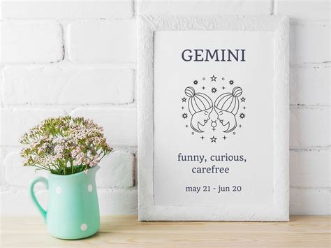 Gemini Wall Art Gemini Instant Download Print Gemini Etsy