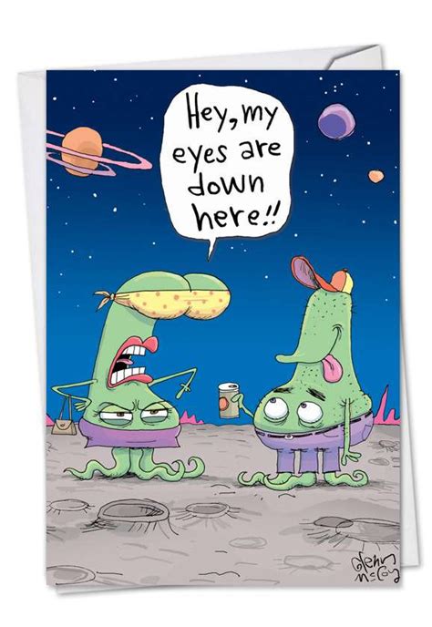 Alien Boobs Funny Greeting Card