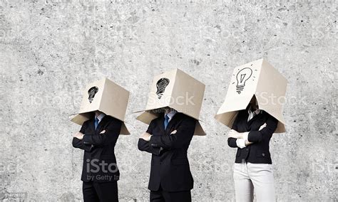 Business People Wearing Boxes Stock Photo Download Image Now Adult