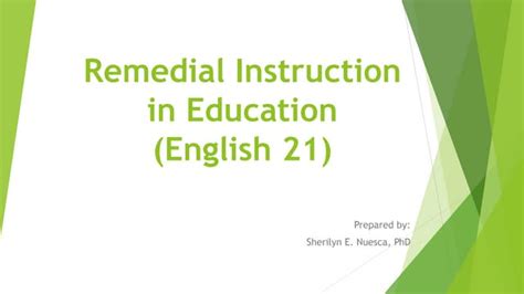Remedial Instruction In Education Ppt