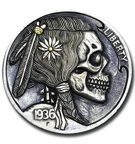 The us nickel coin was favored because of its. Hobo Nickel Coin 1937 Buffalo "Skull 11" 24Kt Gold Inlay ...