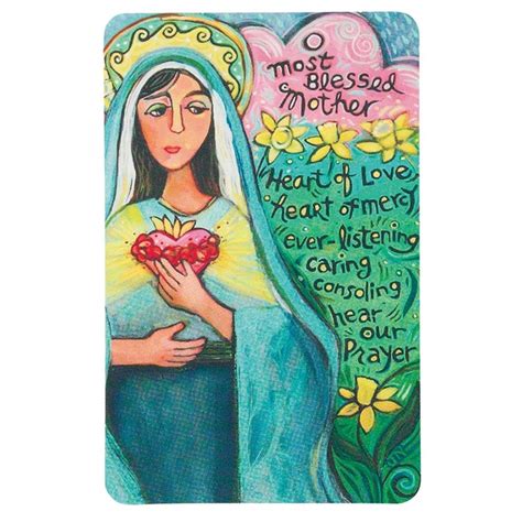 Most Blessed Mother Contemporary Holy Card With Prayer Fc