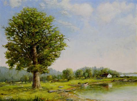 Lakeside Painting By Thomas Kearon Fine Art America