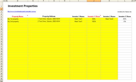 Free Investment Property Record Keeping Spreadsheet Pertaining To