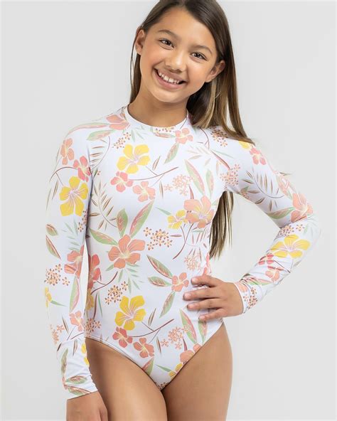 roxy girls life enjoyers long sleeve surfsuit in bright white chouarni free shipping and easy