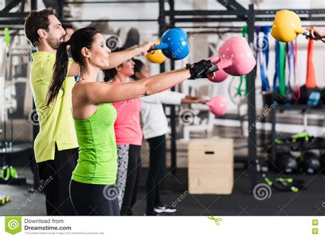 Functional Fitness Workout In Sport Gym Stock Photo