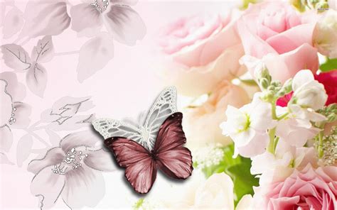 Free Download Flowers And Butterflies Wallpaper Digital Art Wallpapers