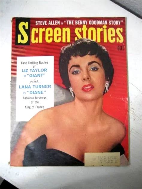 Screen Stories Magazine Elizabeth Taylor Lana Turner February 1956 £