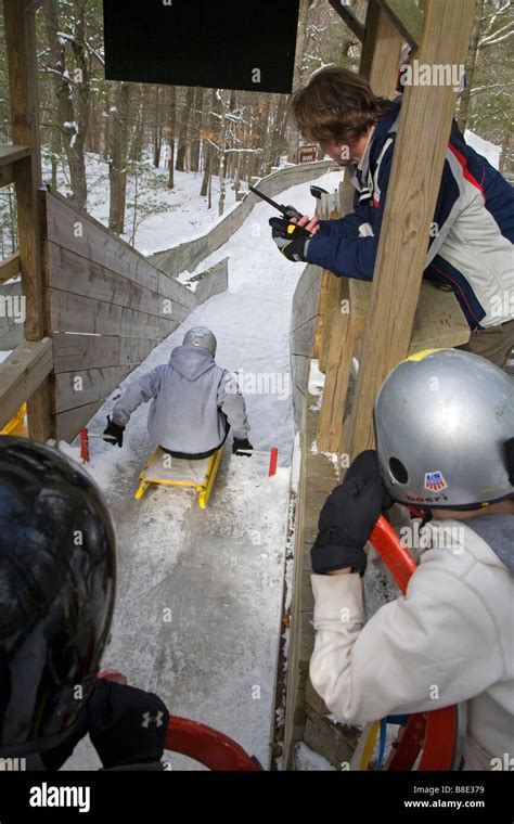Luge Track At Muskegon Winter Sports Complex Stock Photo Alamy