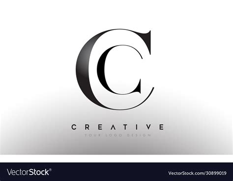 Cc Letter Design Logo Logotype Icon Concept With Vector Image