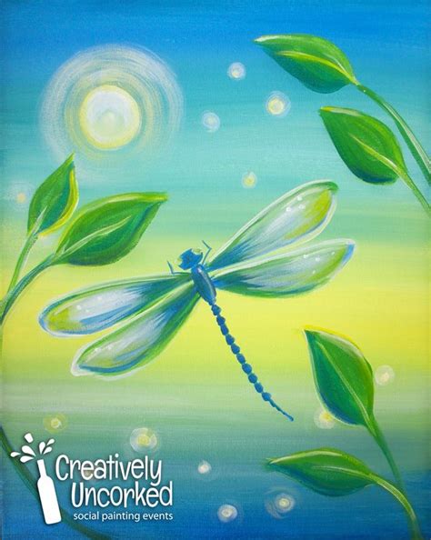 Enchanted Dragonfly Creatively Uncorked Dragonfly Painting Spring