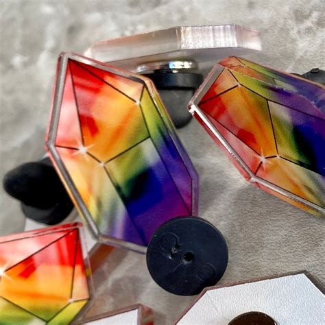 Rainbow Pride Flag Crystal Design Pin Queer Pins Gay Pride Etsy