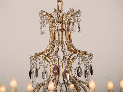 Antique Swedish Gustavian Style Crystal Chandelier Eight Lights Circa