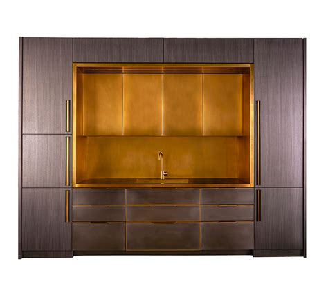 Metal Kitchen with Brass Niche | NYDC