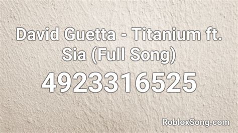 Titanium Roblox Song Id