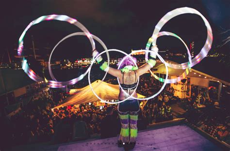 Hula Hoop Show On Ibiza Led Light Fire Dancer Hula Hoop Performer