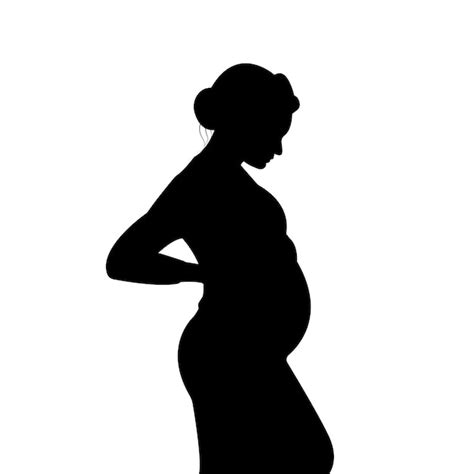 Premium Vector Silhouette Of A Pregnant Girl Pregnant Woman Expectant Mother Hugs Her Belly