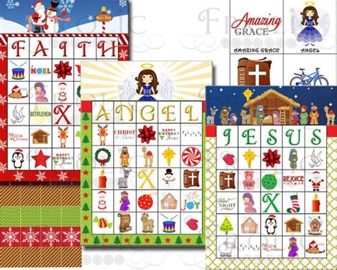 Sale Religious Christmas Bingo 30 Printable Cards By Frolicfavors