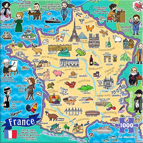 Map Of France 1000 Pieces Re Marks Puzzle Warehouse