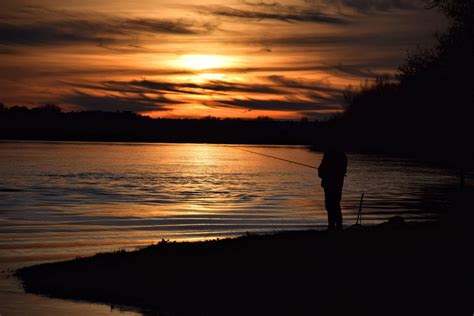 Fisherman Enjoying The Sunset Rpics