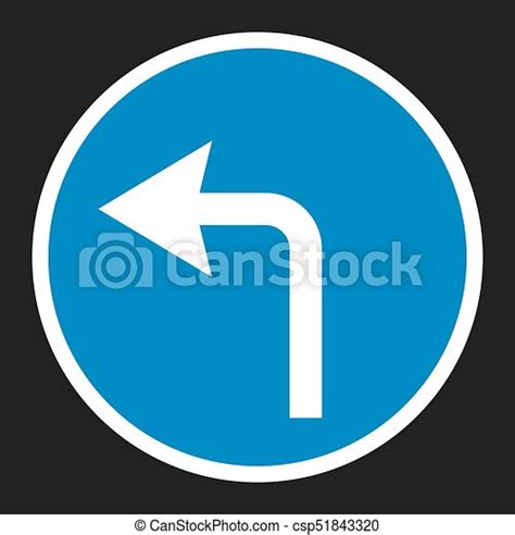 Turn Left Arrow Sign Flat Icon Traffic And Road Sign Vector Graphics