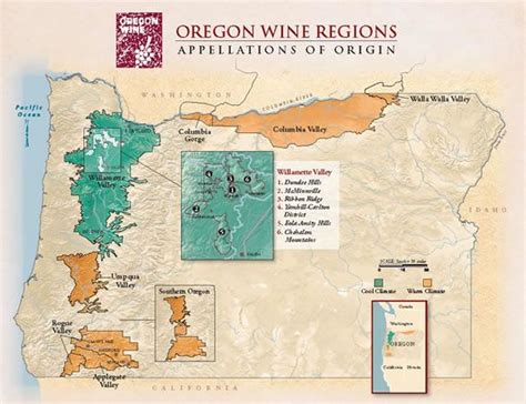 Wine Regions Of Oregon Map United States Map