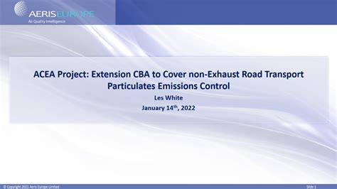 Extension Cba To Cover Non Exhaust Road Transport Particulates