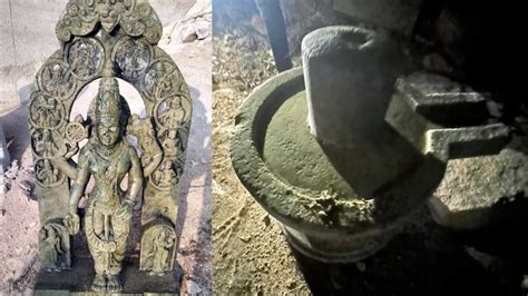 Ancient Vishnu Idol Shivling Found In River Krishna In Karnataka