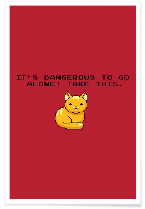 Its Dangerous To Go Alone Take This Cat Poster Juniqe
