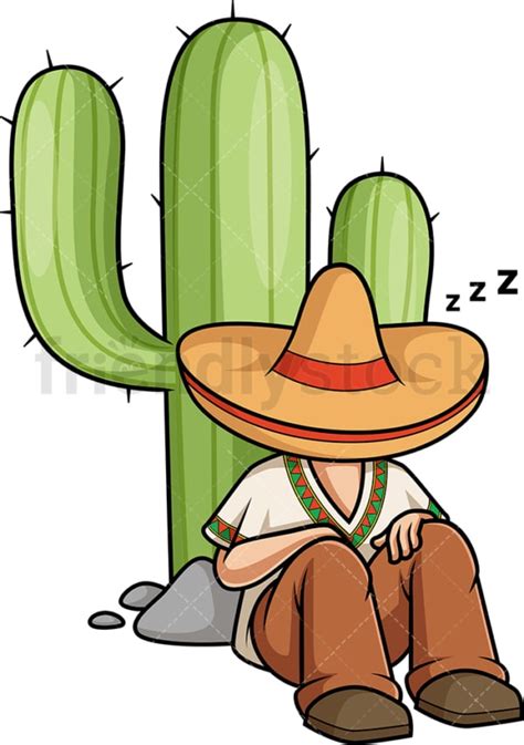 sleeping mexican man cartoon clipart vector friendlystock