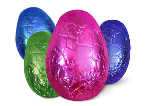 Easter Chocolate Large Egg In Coloured Foils And Customised Packaging