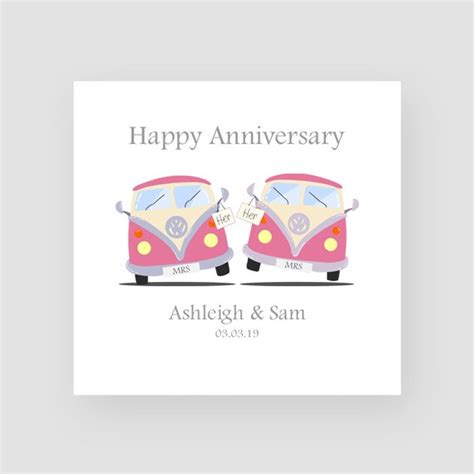 personalised same sex anniversary card lesbian anniversary etsy