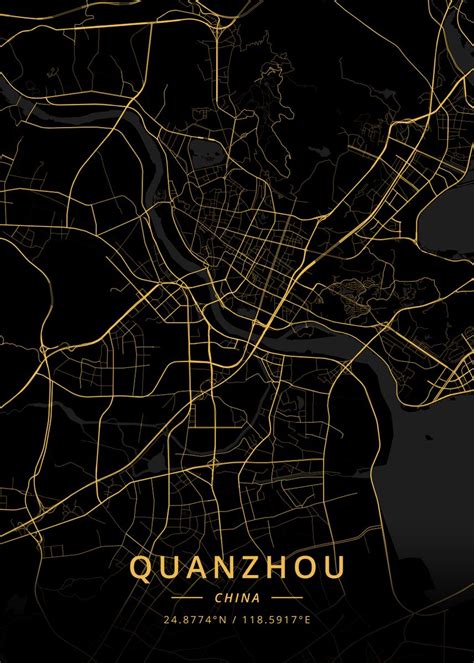 Quanzhou China Poster By Designer Map Art Displate