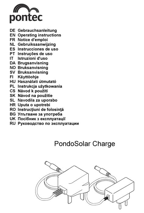 Pontec Pondosolar Charge Operating Instructions Manual Pdf Download