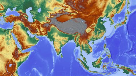 Southeast Asia Elevation Map