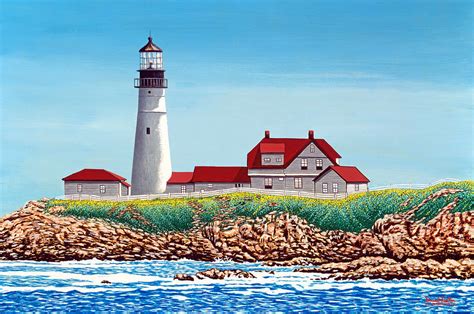 Portland Head Lighthouse Painting By David Linton Fine Art America