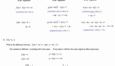 function notation practice worksheets answers