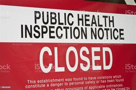Health Department Restaurant Closed Sign With Roaches Stock Photo