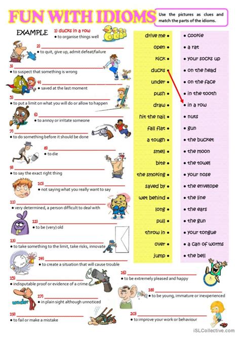 Fun With Idioms Picture Description English Esl Worksheets Pdf And Doc